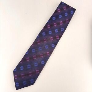 Kenzo Homme Silk Tie Men's Blue Purple Polka Dot Made in Italy Luxury Necktie
